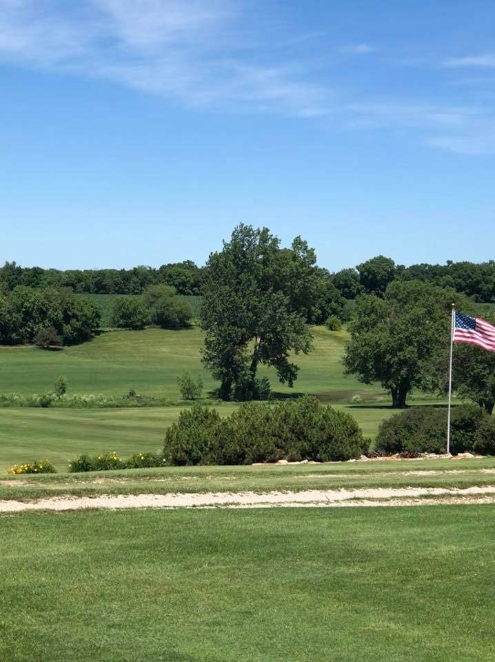 Flag pole on the course